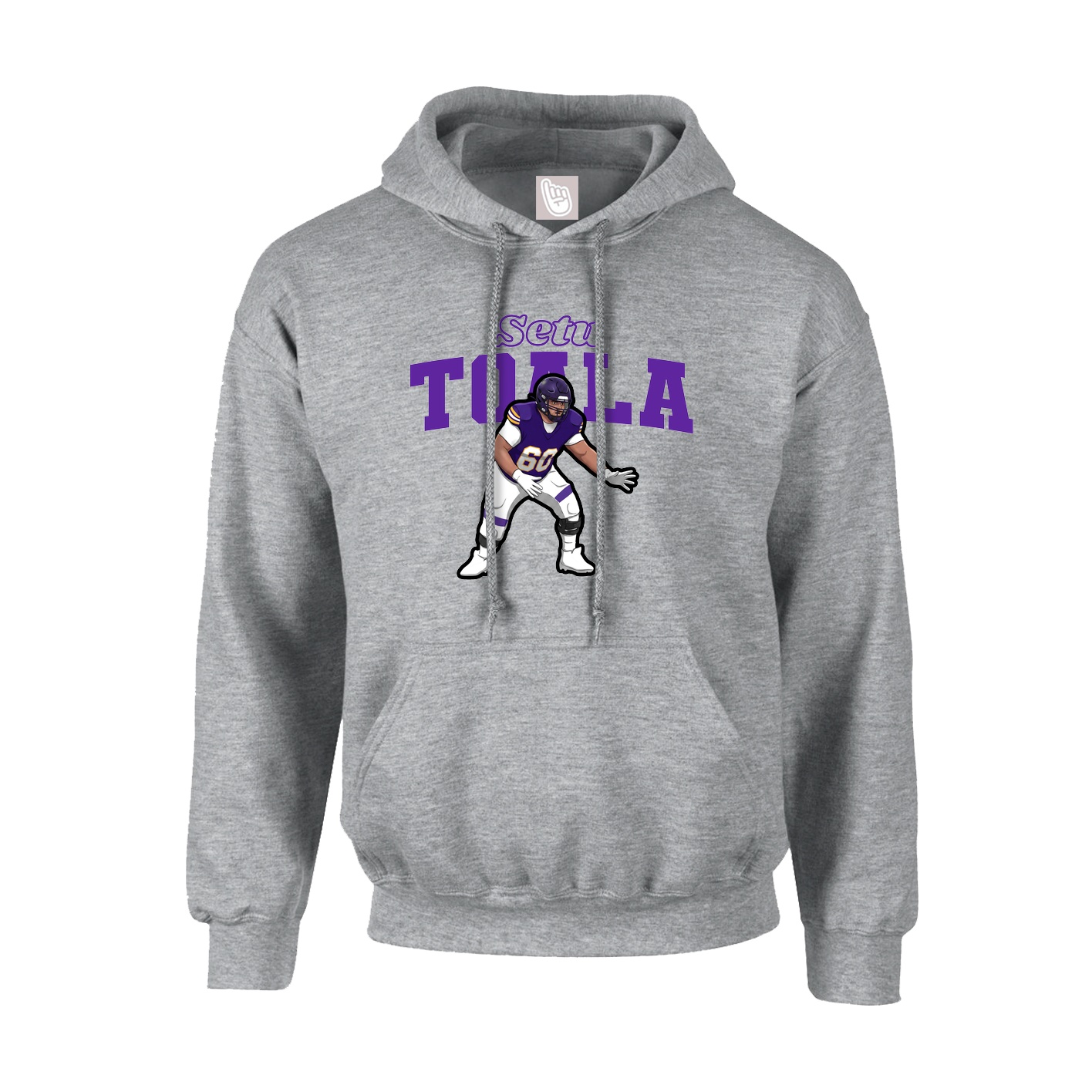 Hoodie — Name Arch in Grey