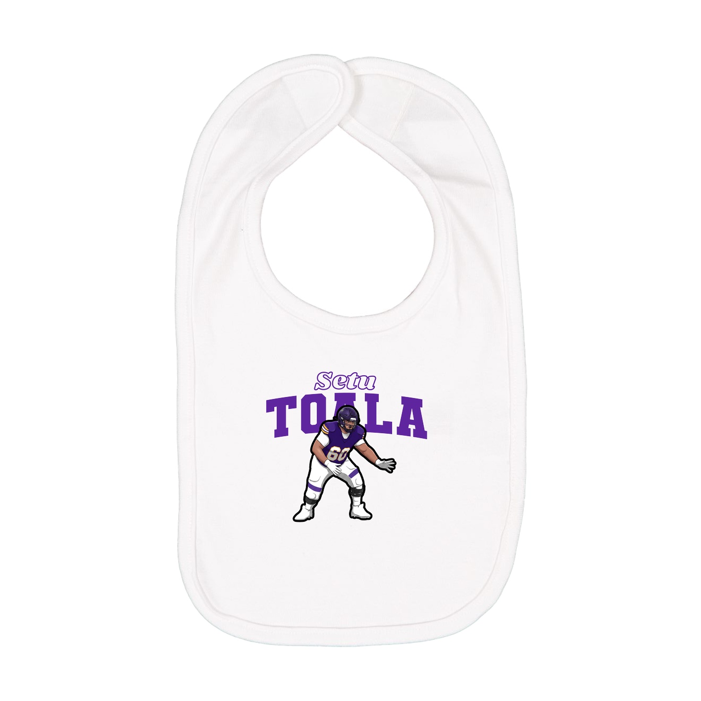 Infant Bib — Name Arch in White