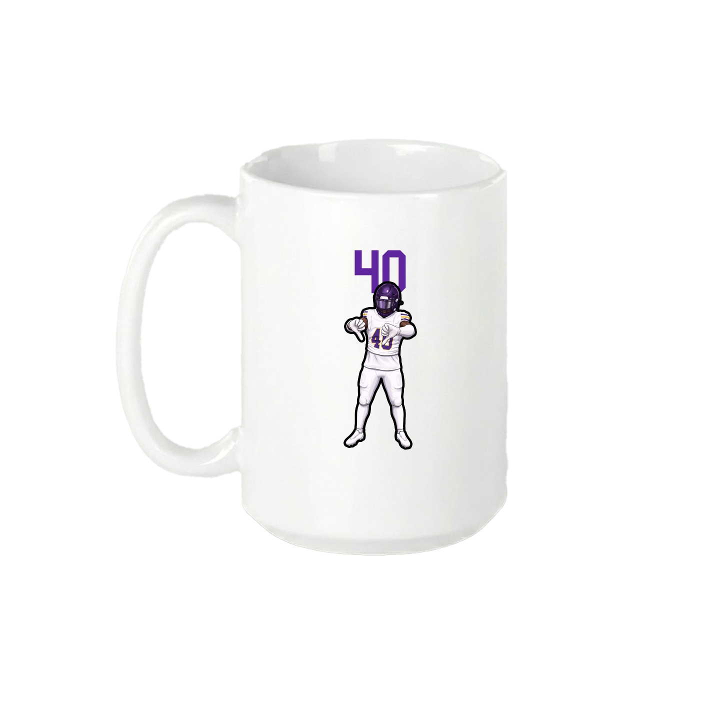 15oz Coffee Mug — Number Top in White