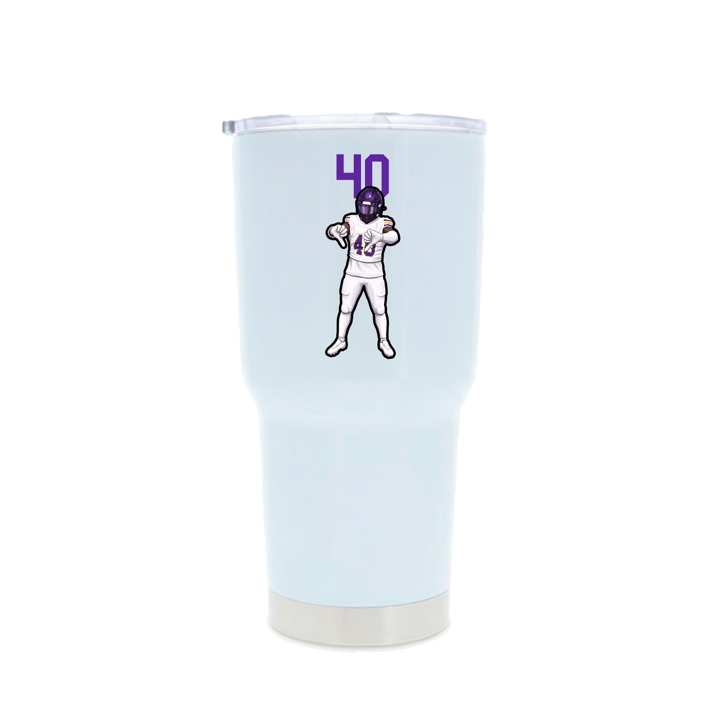 30oz Stainless Steel Tumbler — Number Top in White