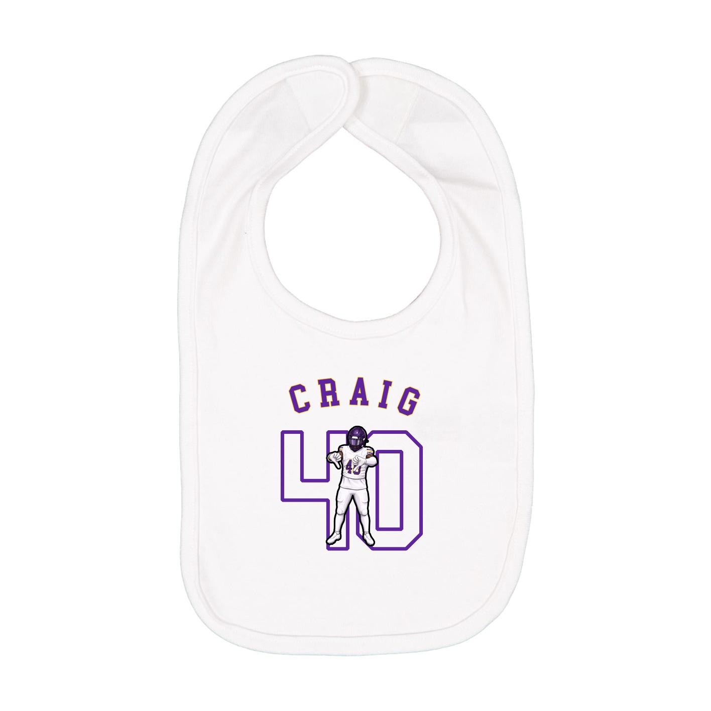 Infant Bib — Shirsey Arch in White