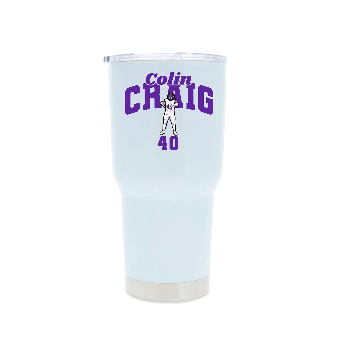 30oz Stainless Steel Tumbler — Signature Arch in White
