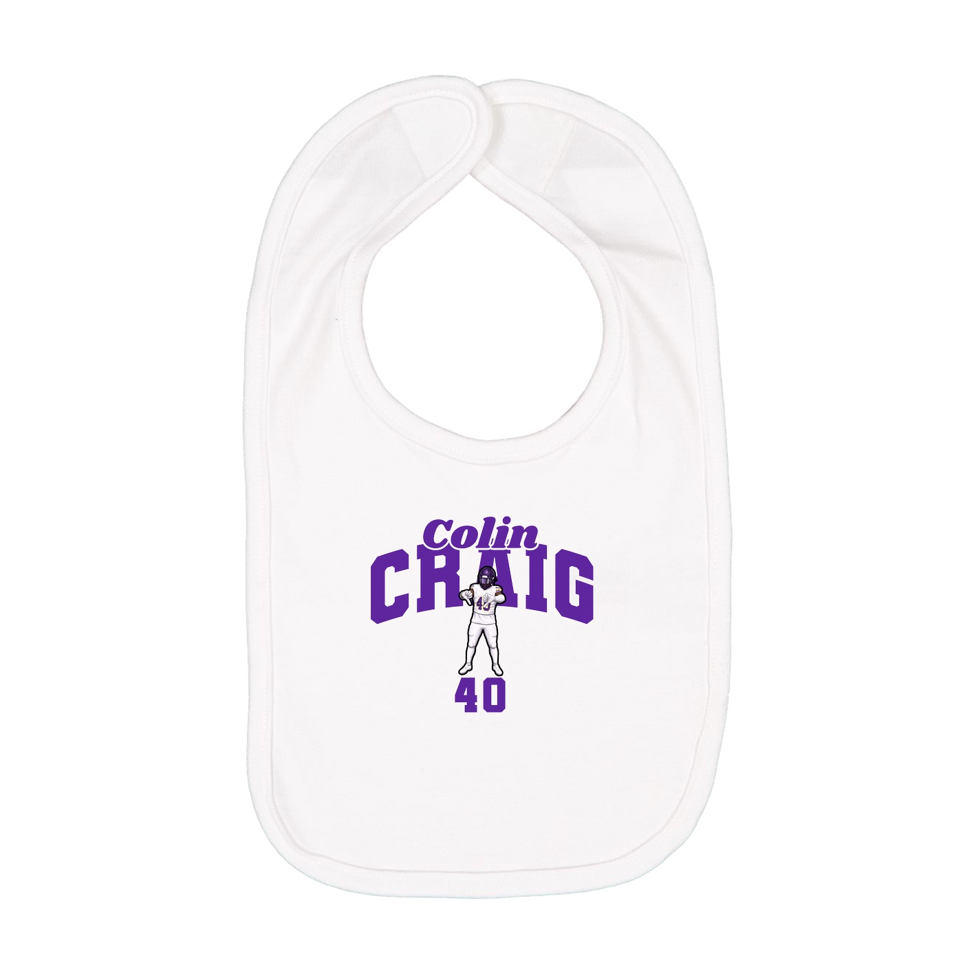 Infant Bib — Signature Arch in White