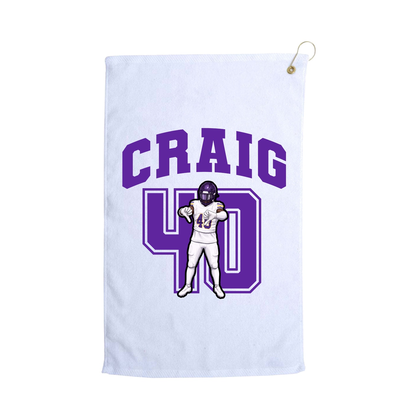 Golf Towel — Number in White