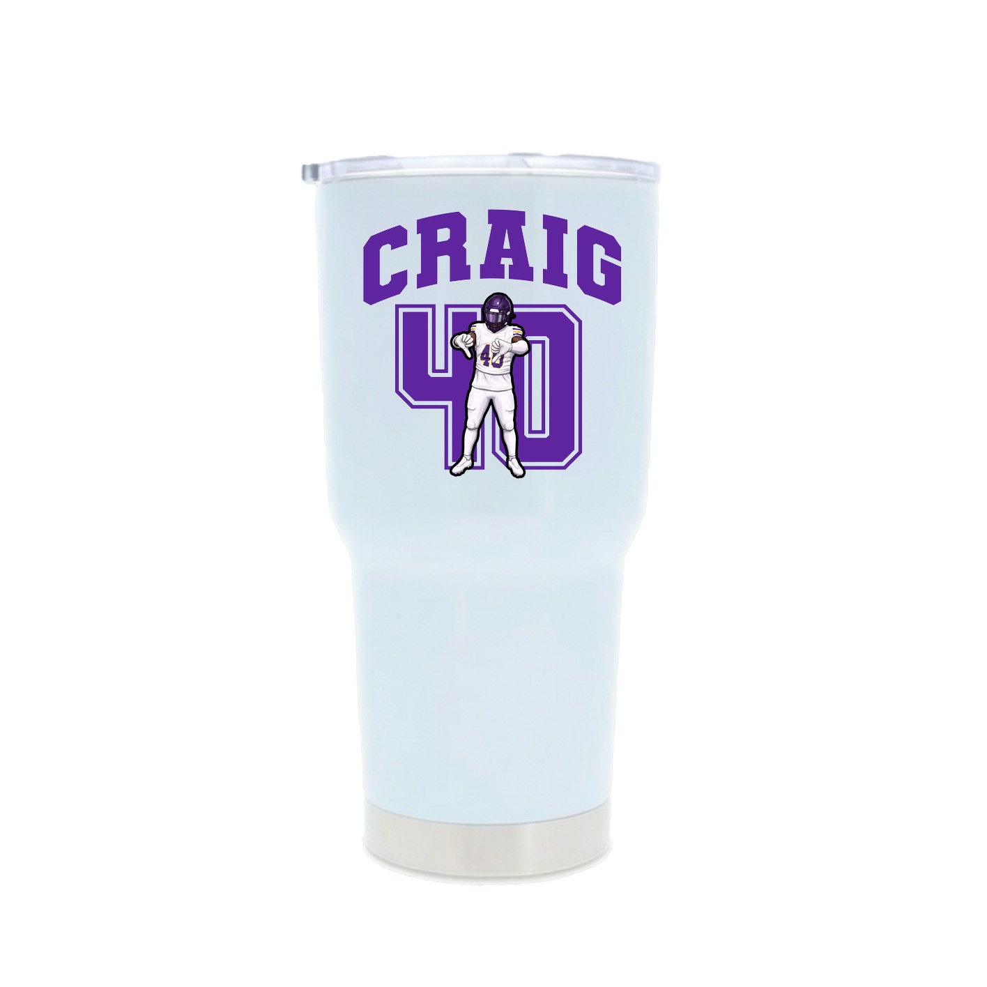 30oz Stainless Steel Tumbler — Number in White