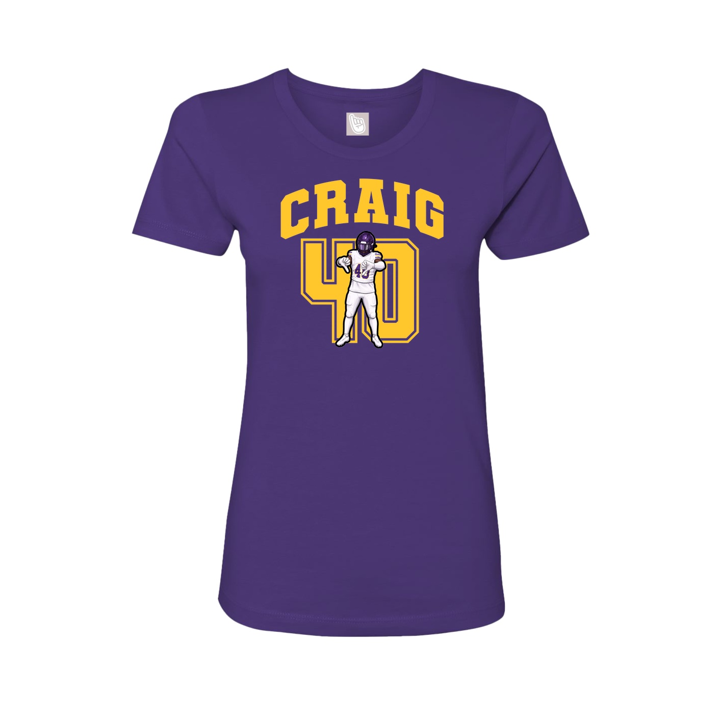 Fitted Women's Tee — Number in Purple
