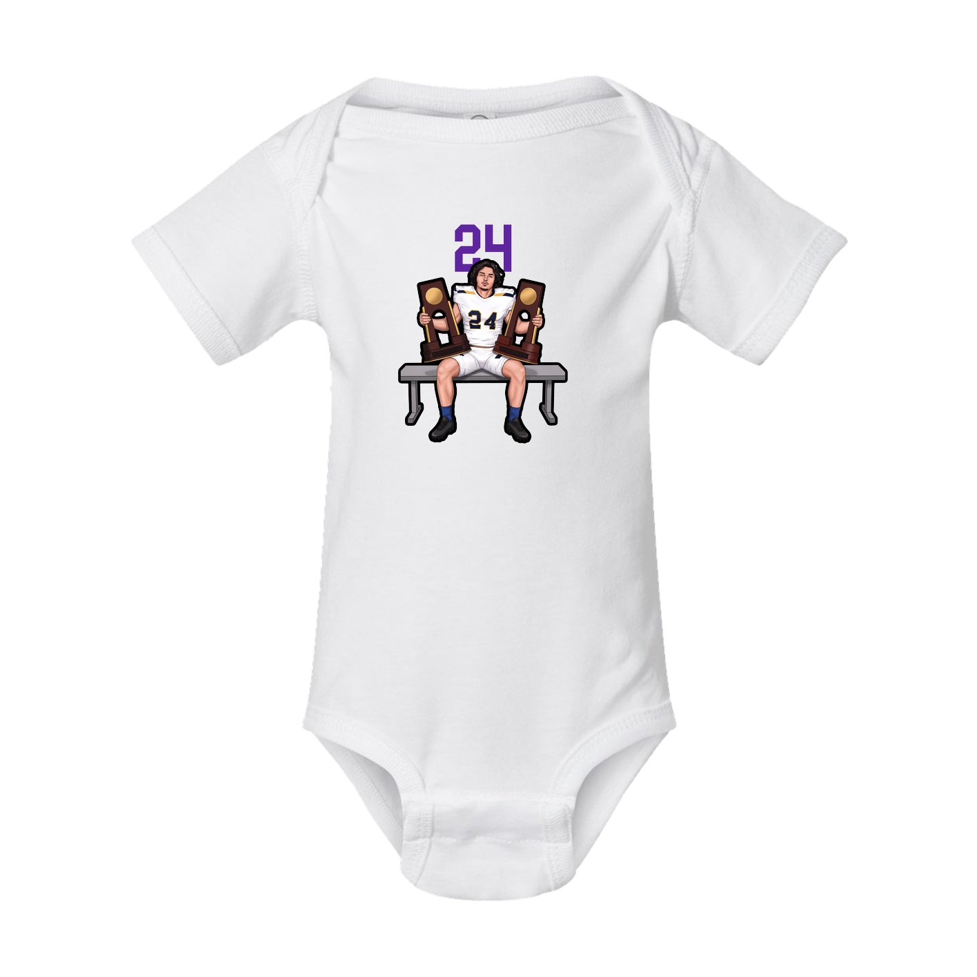 Baby Onesie — Number Top in White