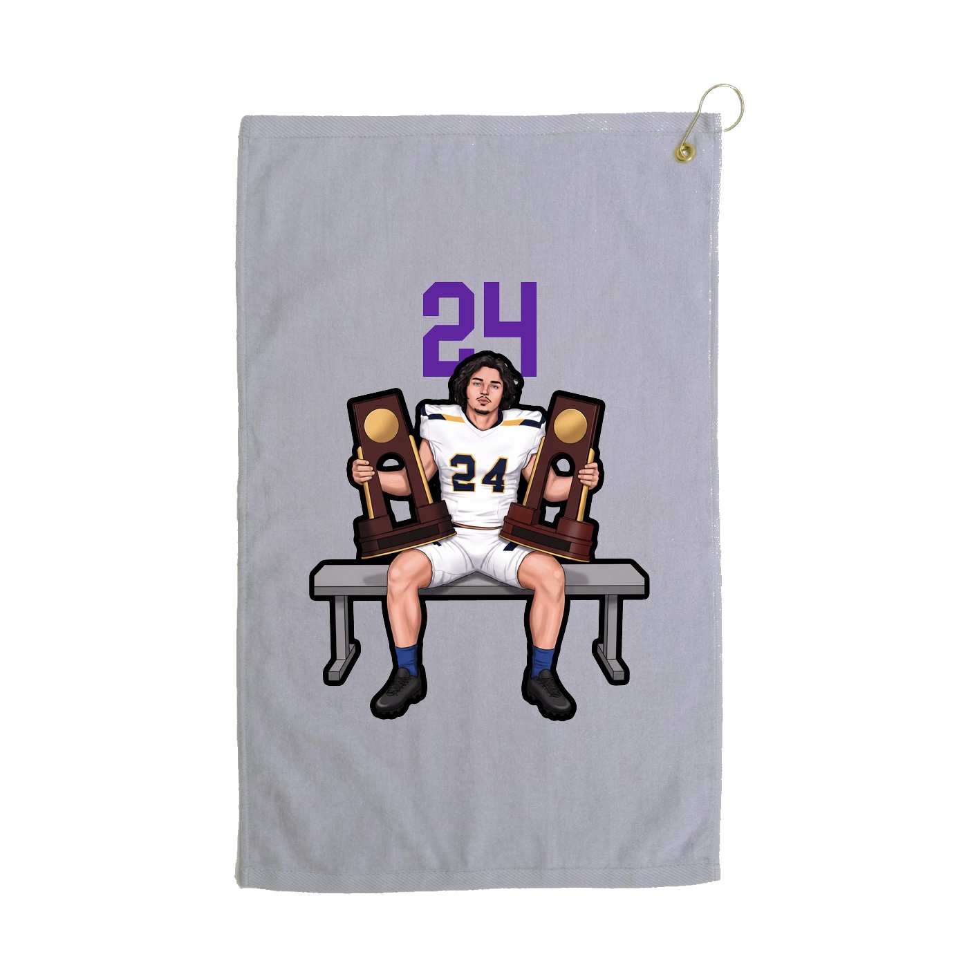 Golf Towel — Number Top in Grey