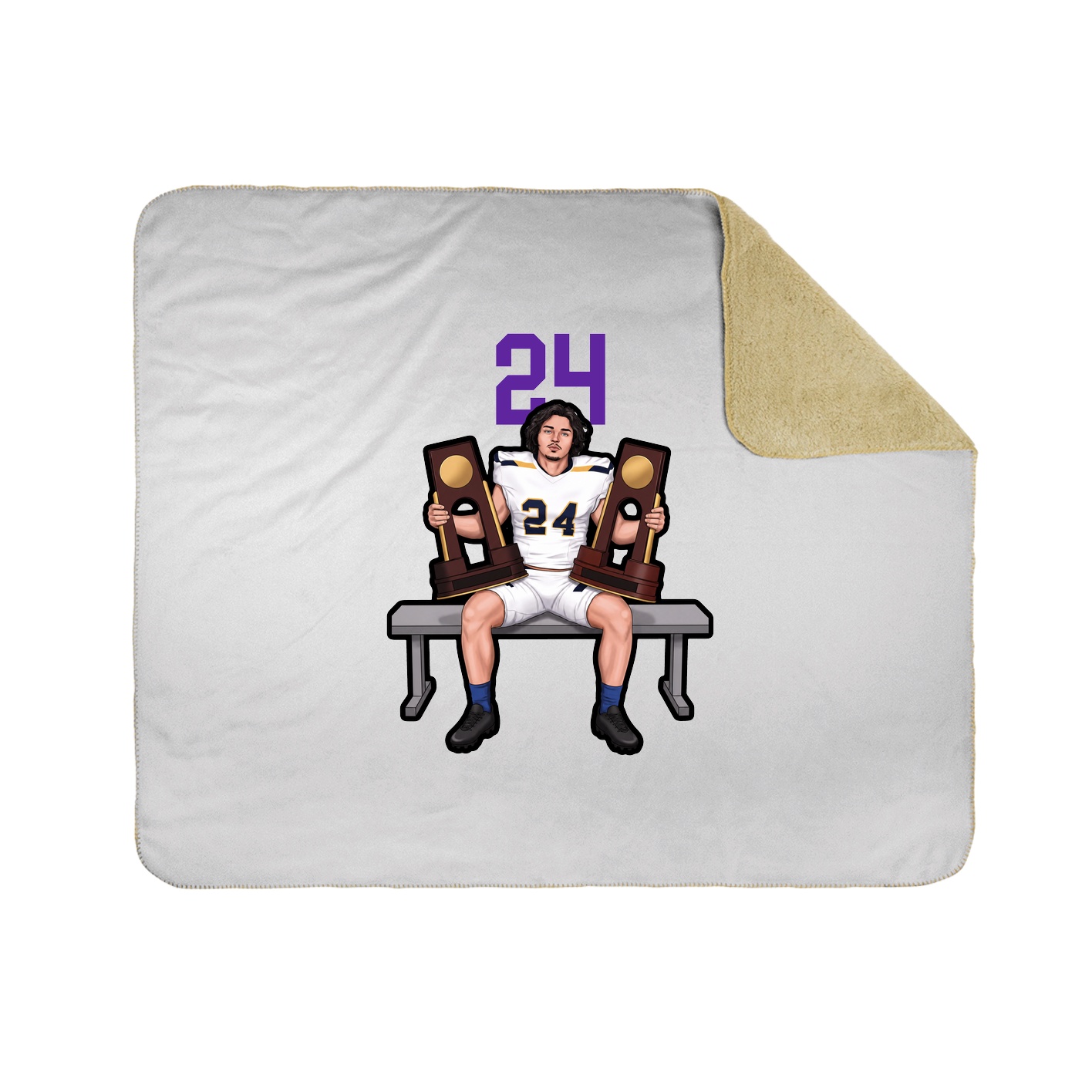 Throw Blanket — Number Top in White