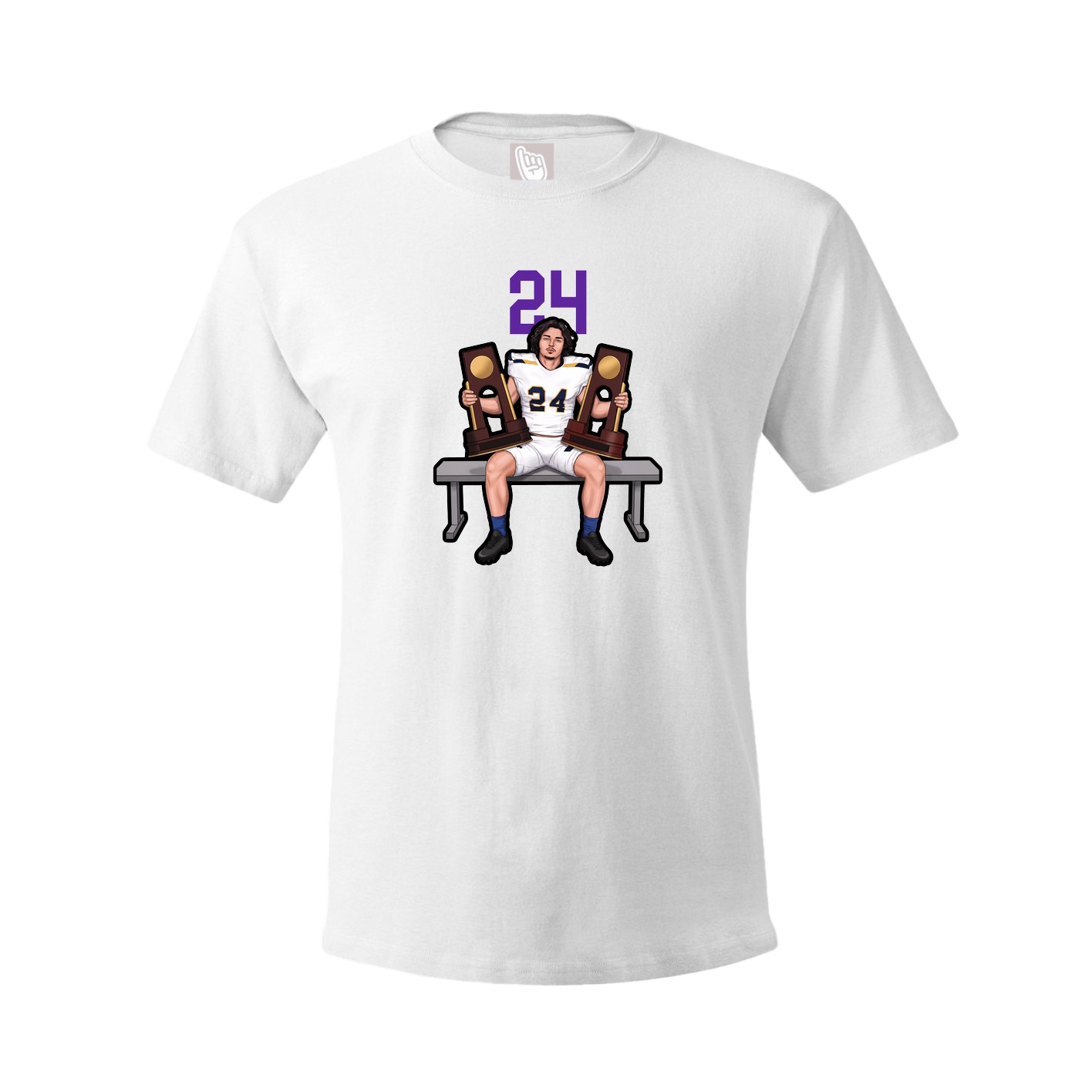 Youth Tee — Number Top in White
