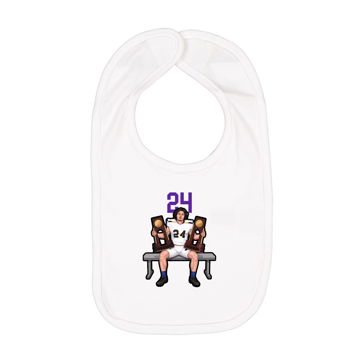 Infant Bib — Number Top in White