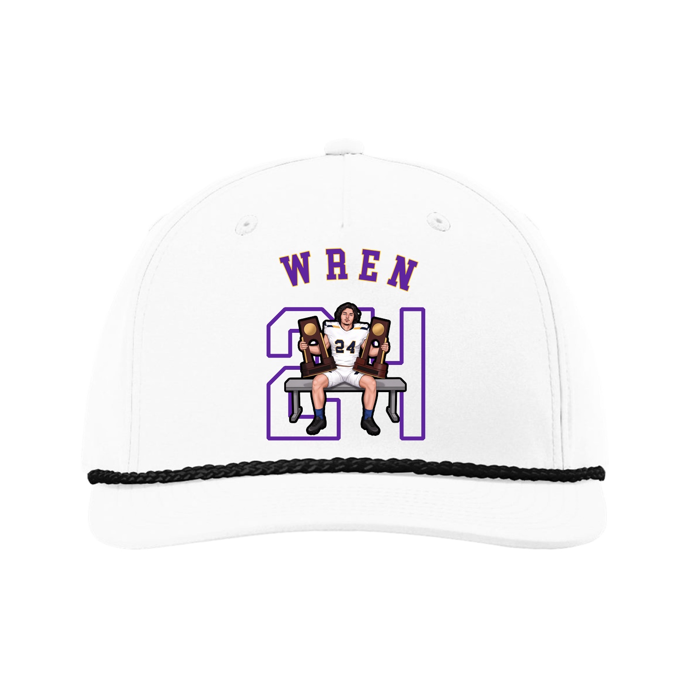 Five-Panel Classic Rope Cap — Shirsey Arch in White