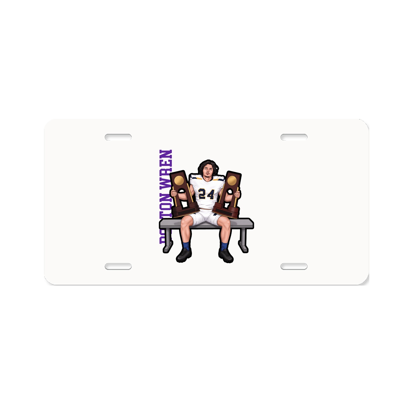 License Plate — Name Vertical in Classic