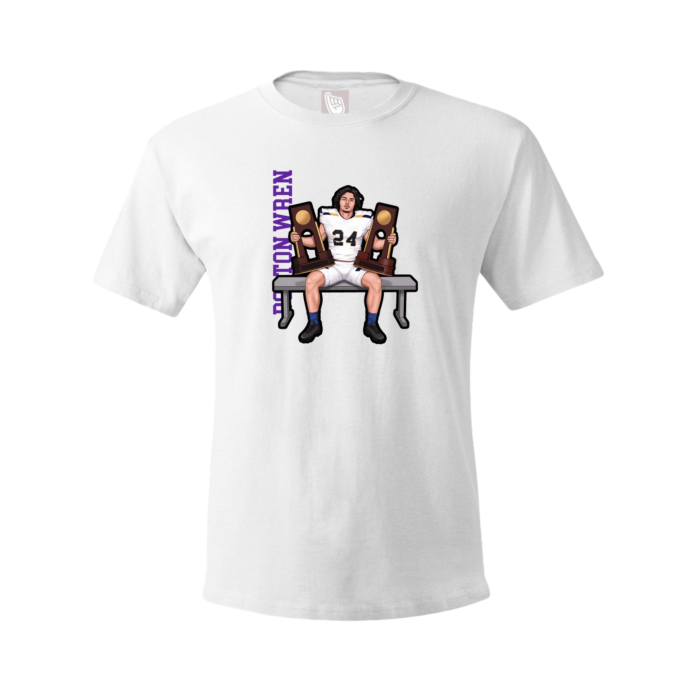 Tee — Name Vertical in White