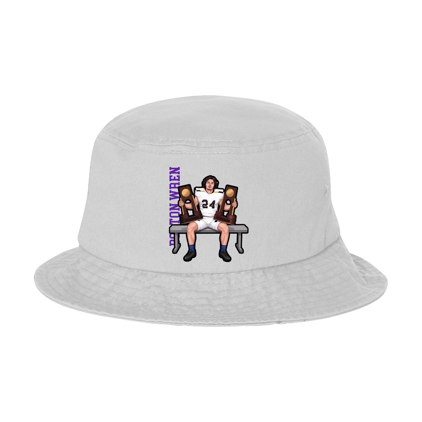 Bucket Cap — Name Vertical in White