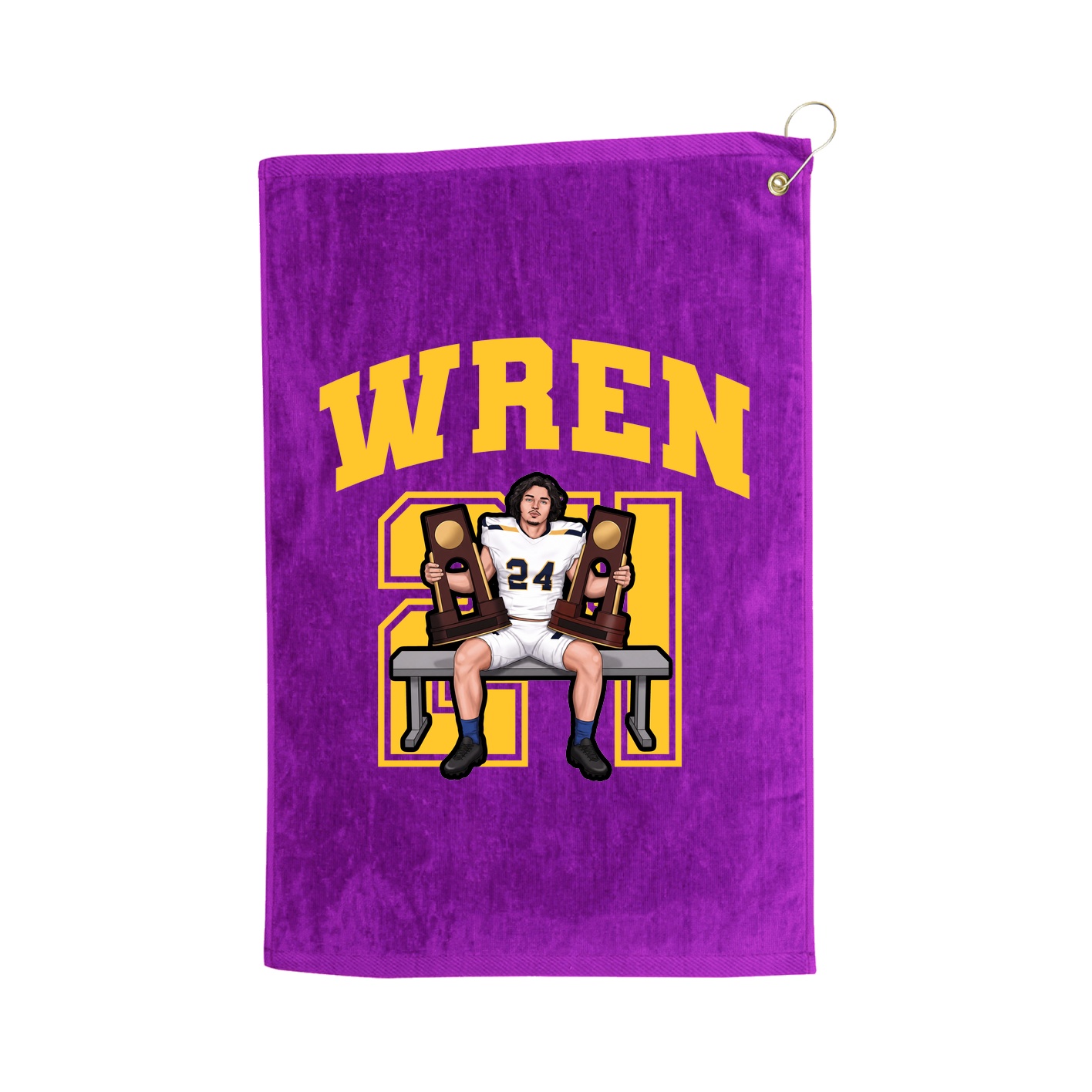 Golf Towel — Number in Purple