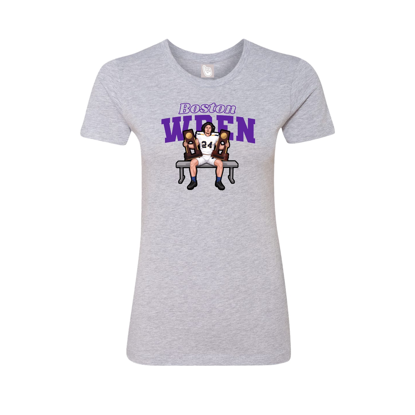 Fitted Women's Tee — Name Arch in Grey