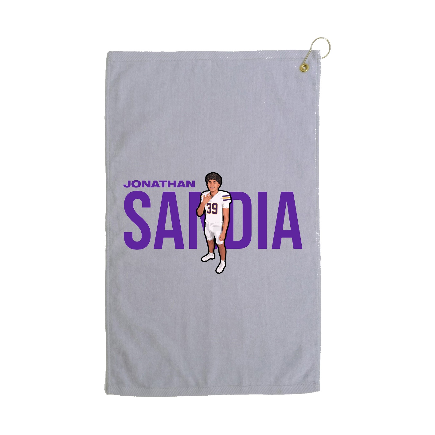 Golf Towel — Player Name in Grey
