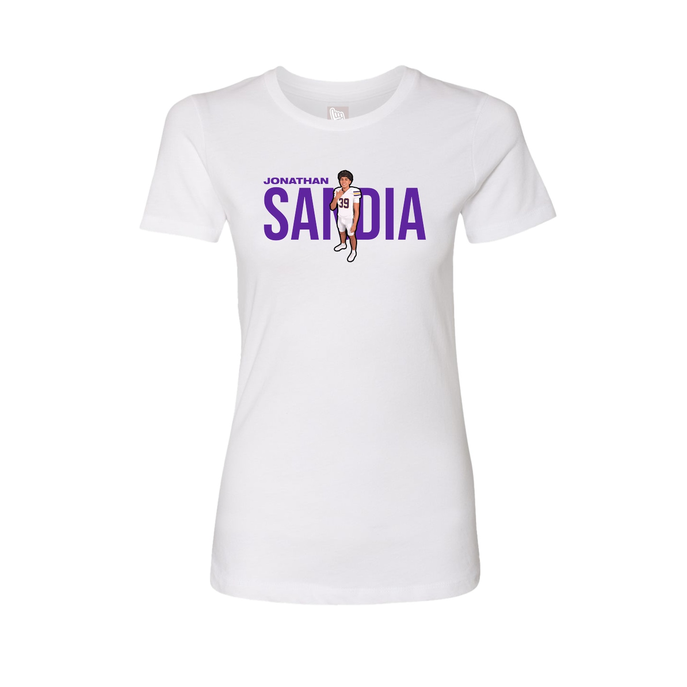 Fitted Women's Tee — Player Name in White
