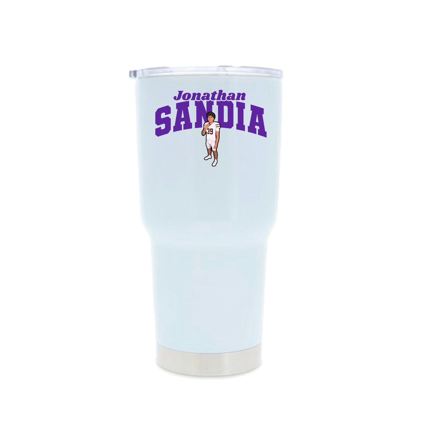 30oz Stainless Steel Tumbler — Signature Arch in White