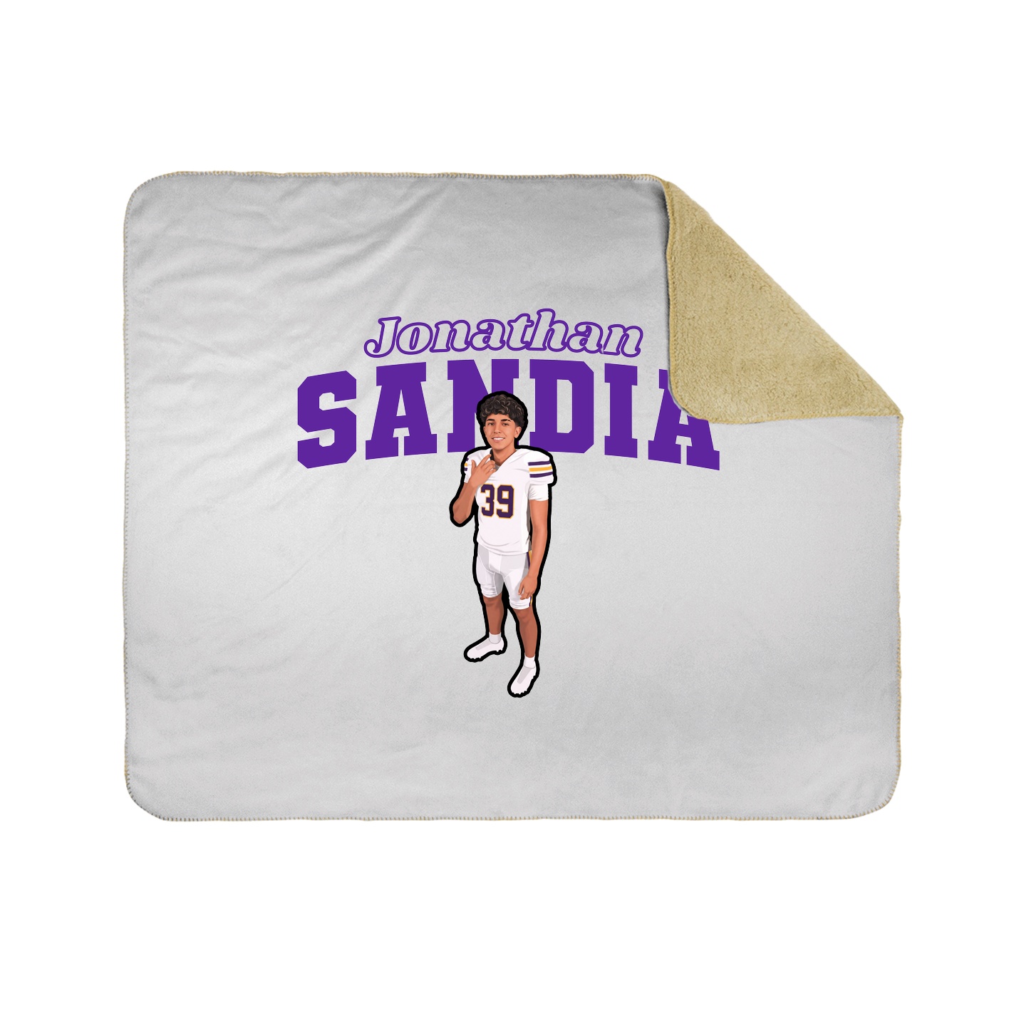 Throw Blanket — Name Arch in White