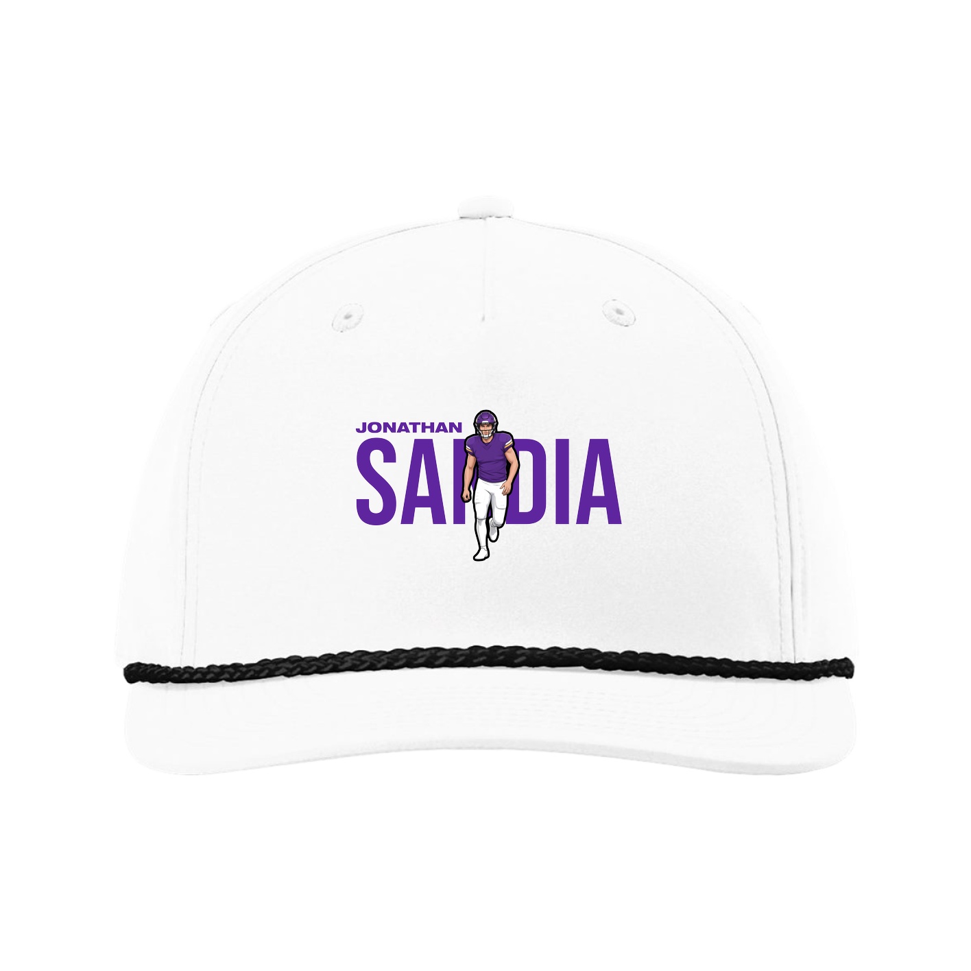 Five-Panel Classic Rope Cap — Player Name in White