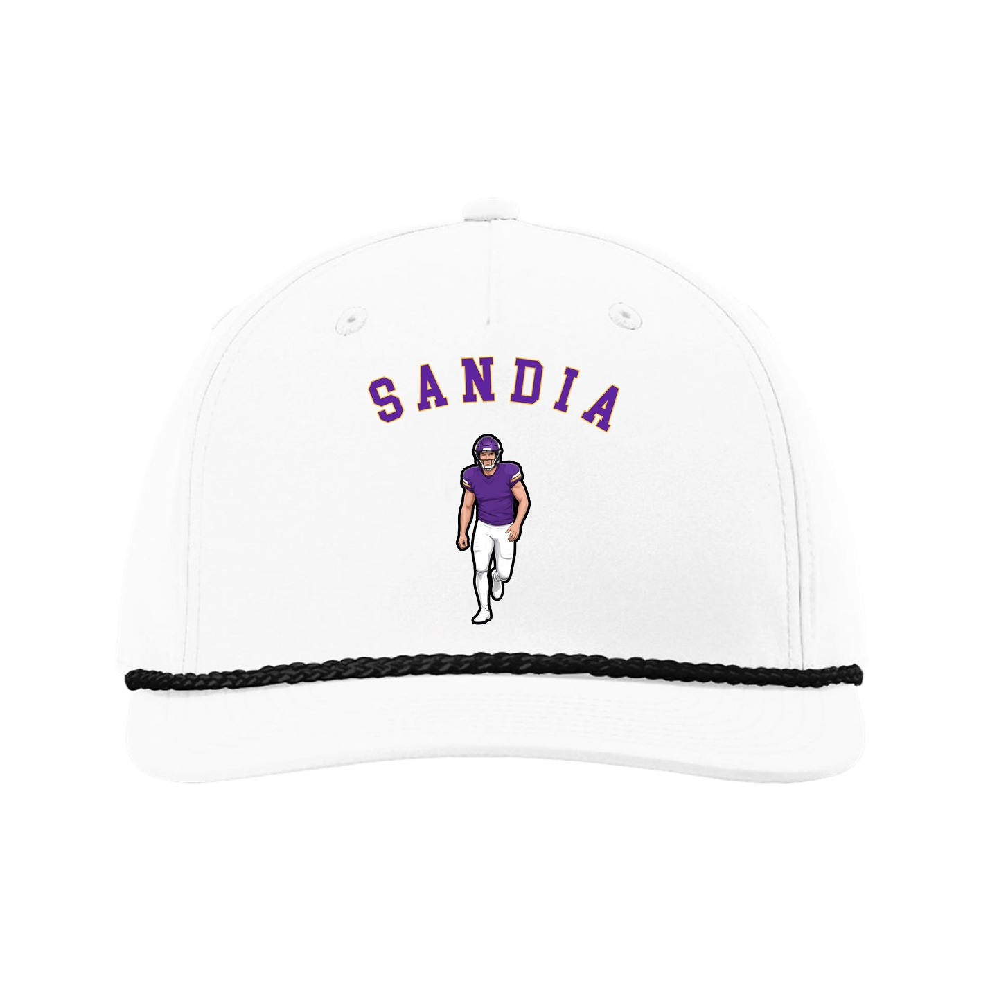 Five-Panel Classic Rope Cap — Shirsey Arch in White