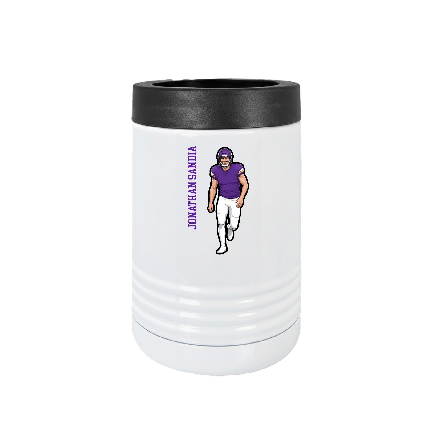 Beverage Holder — Name Vertical in White