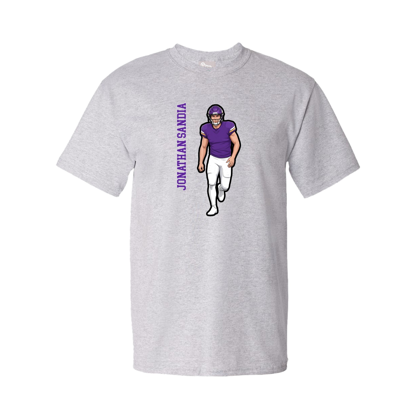 Youth Tee — Name Vertical in Grey