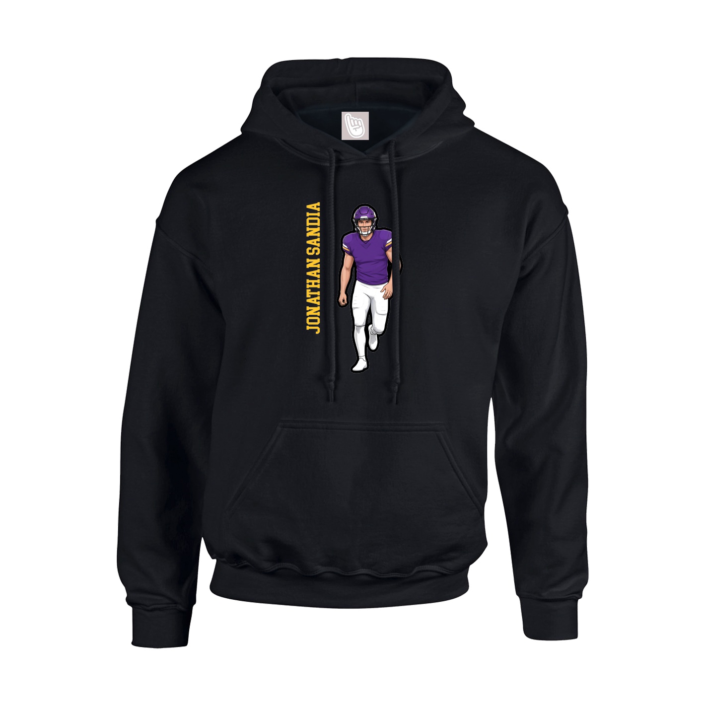 Youth Hoodie — Name Vertical in Black