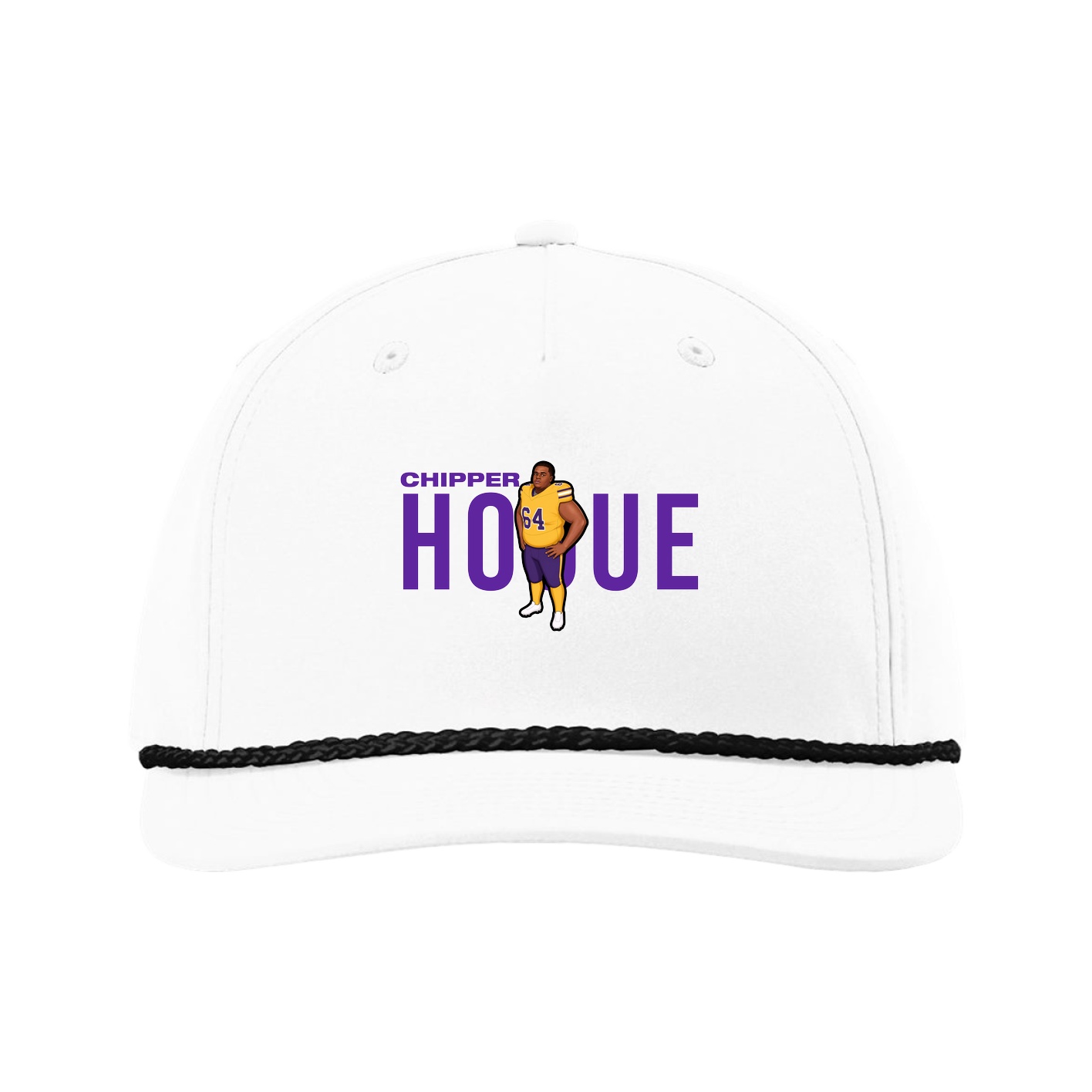 Five-Panel Classic Rope Cap — Player Name in White