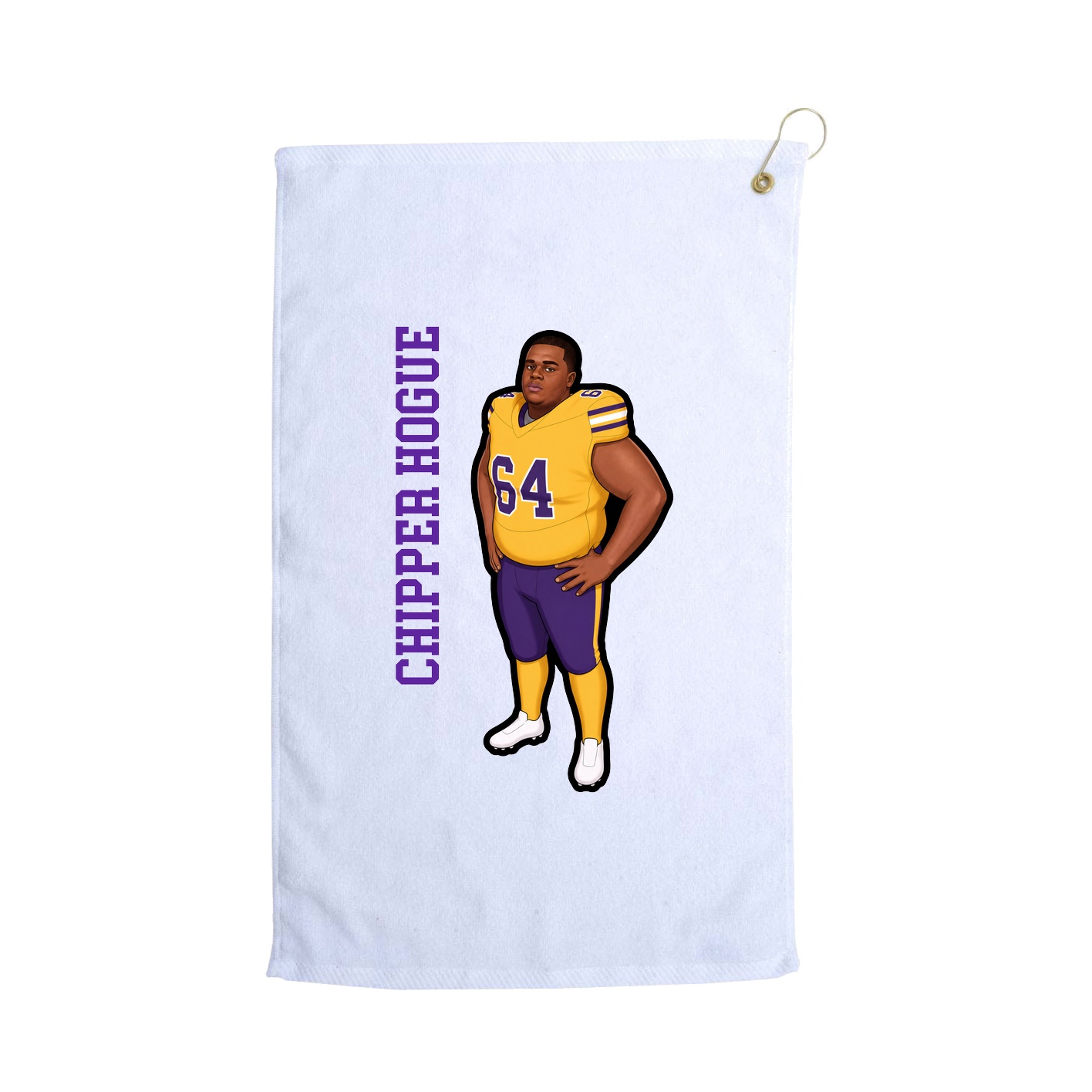 Golf Towel — Name Vertical in White