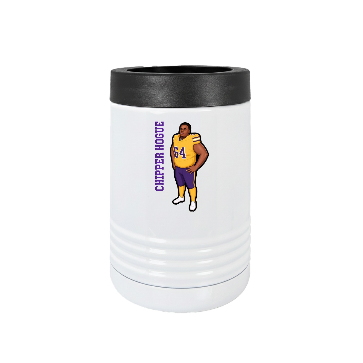 Beverage Holder — Name Vertical in White
