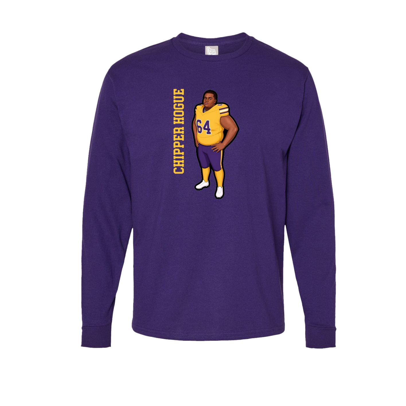 Long Sleeve Tee — Name Vertical in Purple