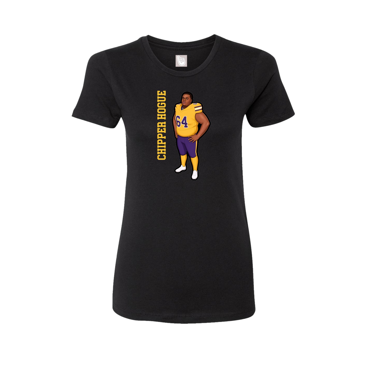 Fitted Women's Tee — Name Vertical in Black