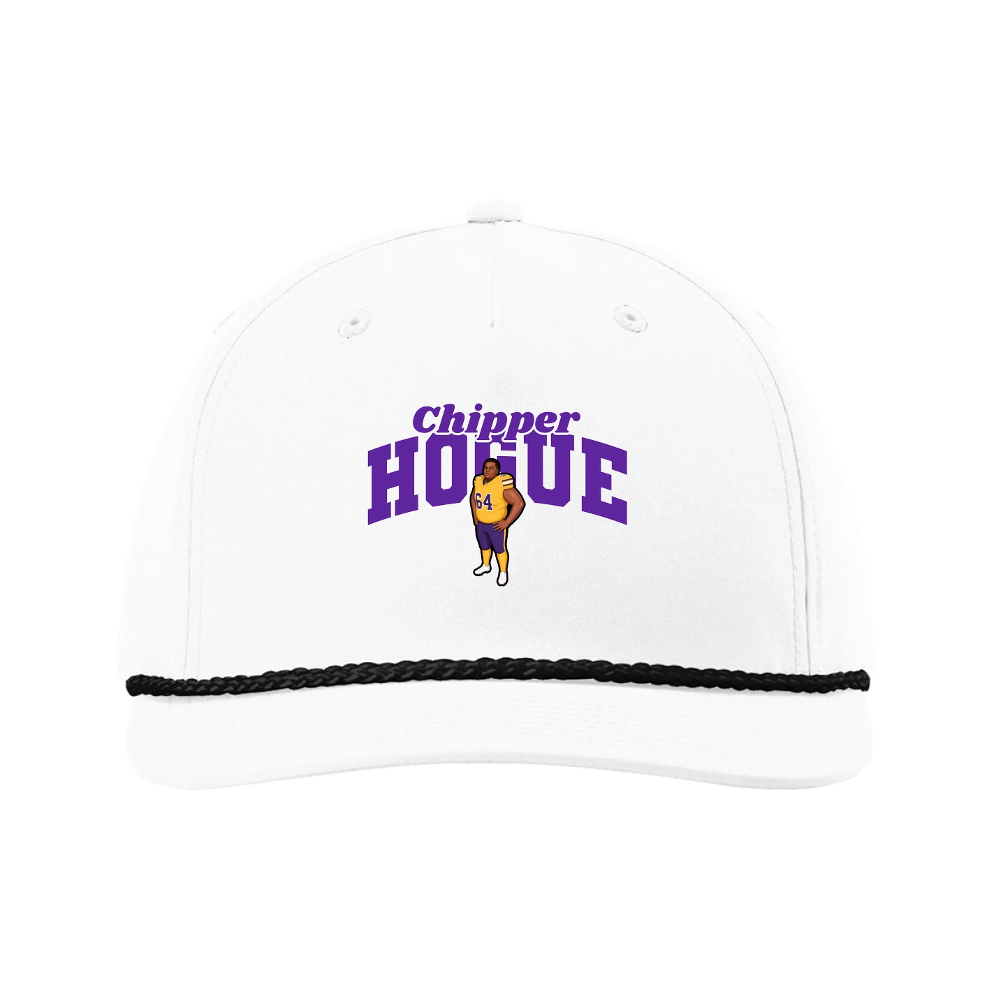 Five-Panel Classic Rope Cap — Signature Arch in White