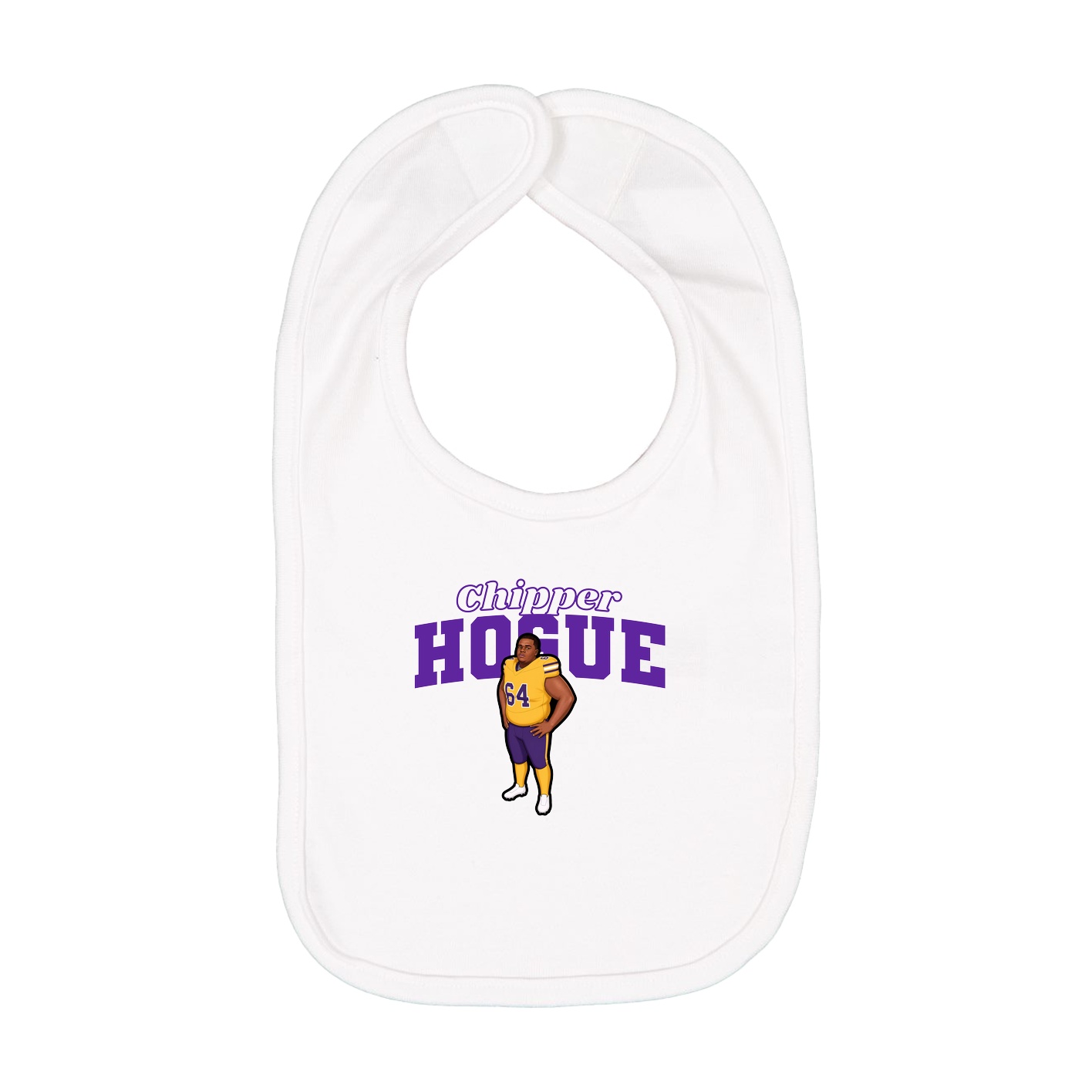 Infant Bib — Name Arch in White