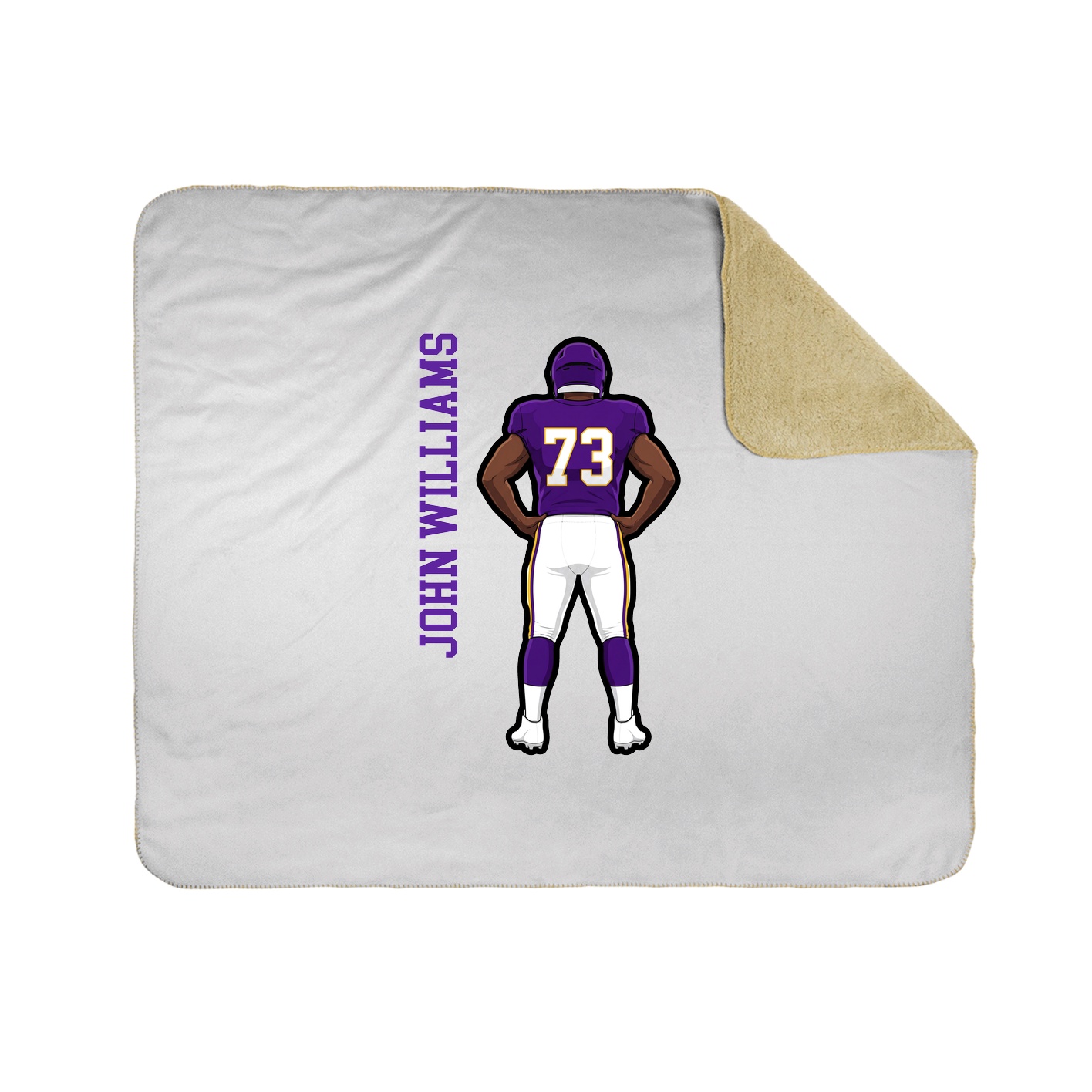 Throw Blanket — Name Vertical in White