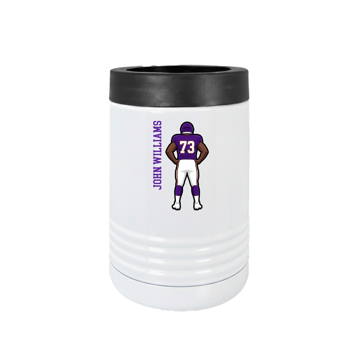 Beverage Holder — Name Vertical in White