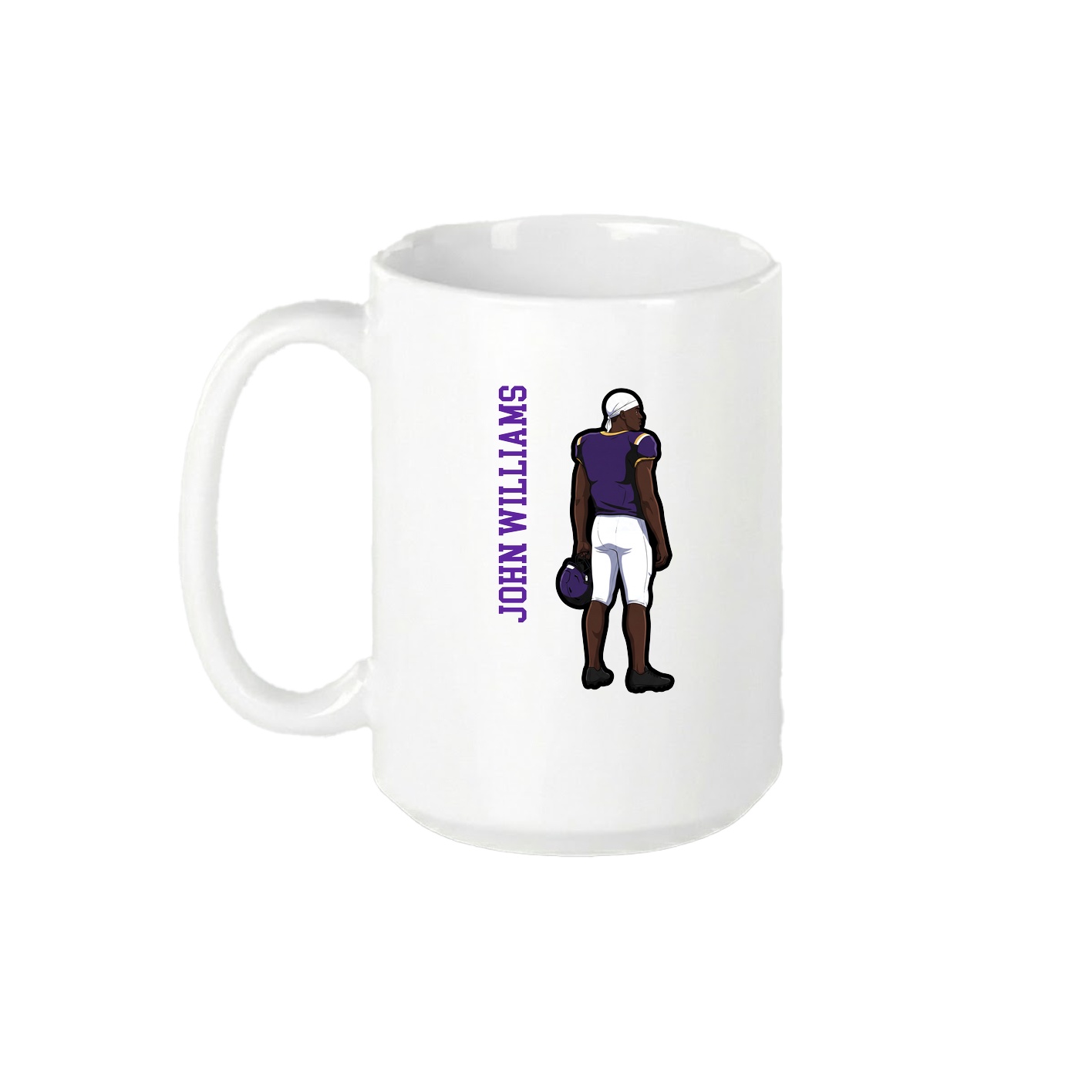 15oz Coffee Mug — Name Vertical in White