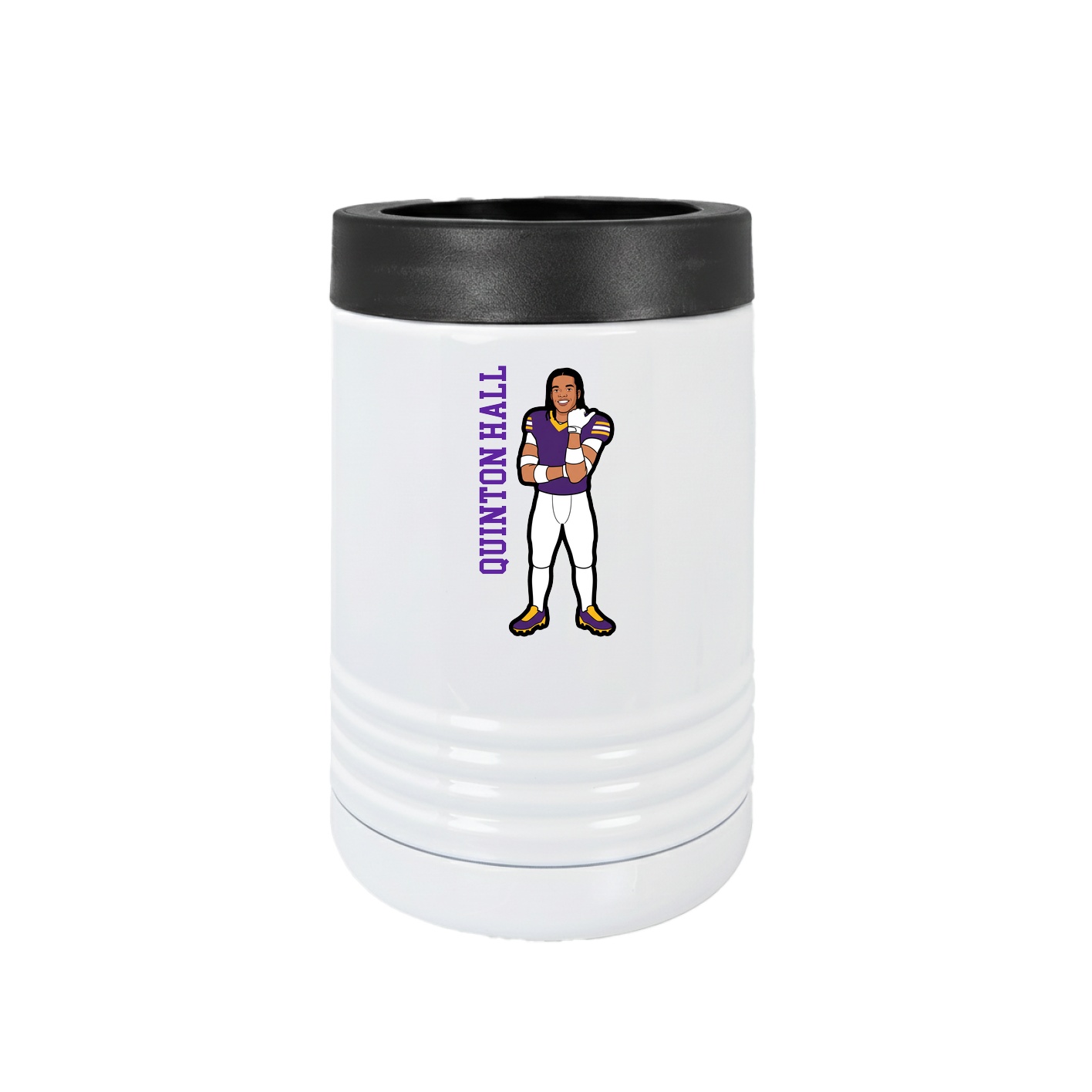 Beverage Holder — Name Vertical in White