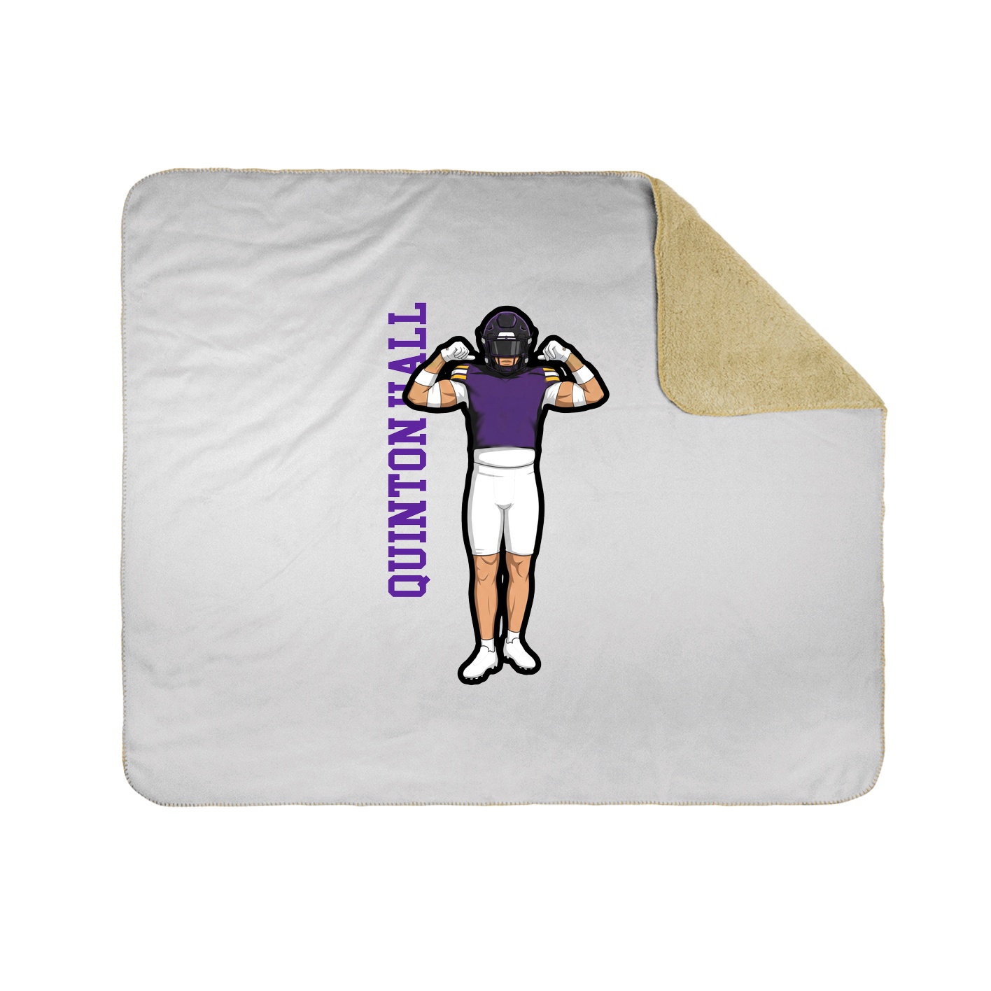 Throw Blanket — Name Vertical in White