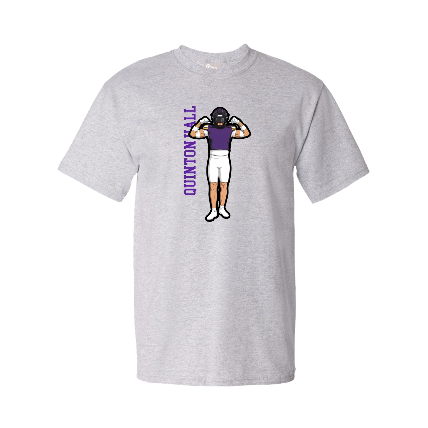 Tee — Name Vertical in Grey