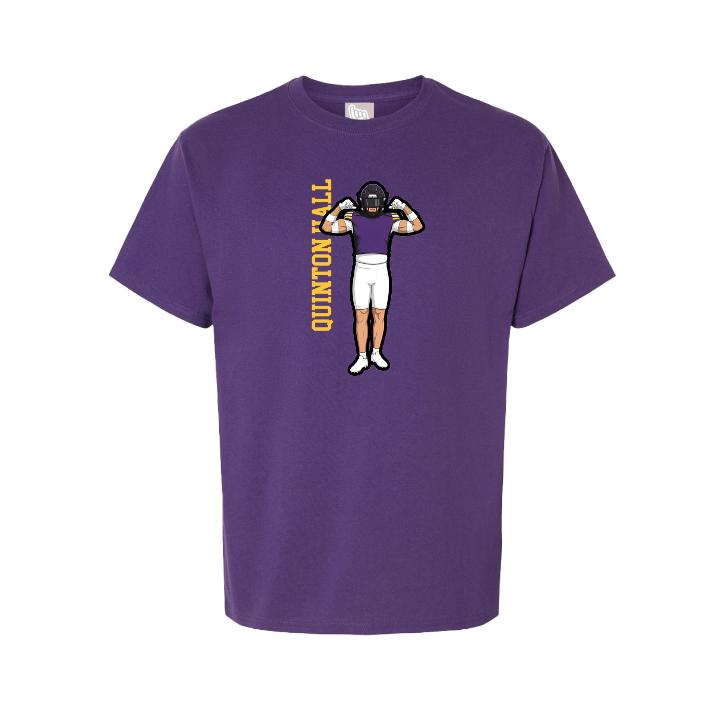 Youth Tee — Name Vertical in Purple