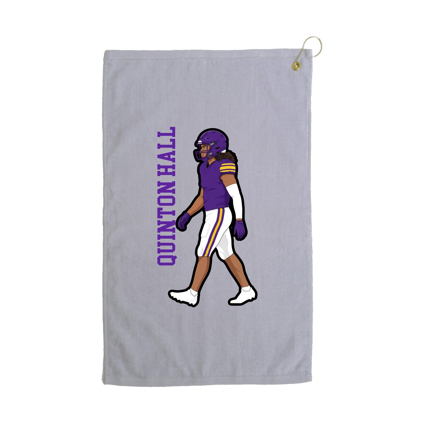 Golf Towel — Name Vertical in Grey