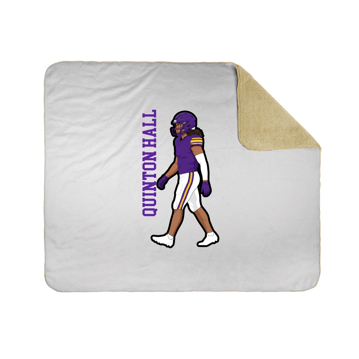 Throw Blanket — Name Vertical in White