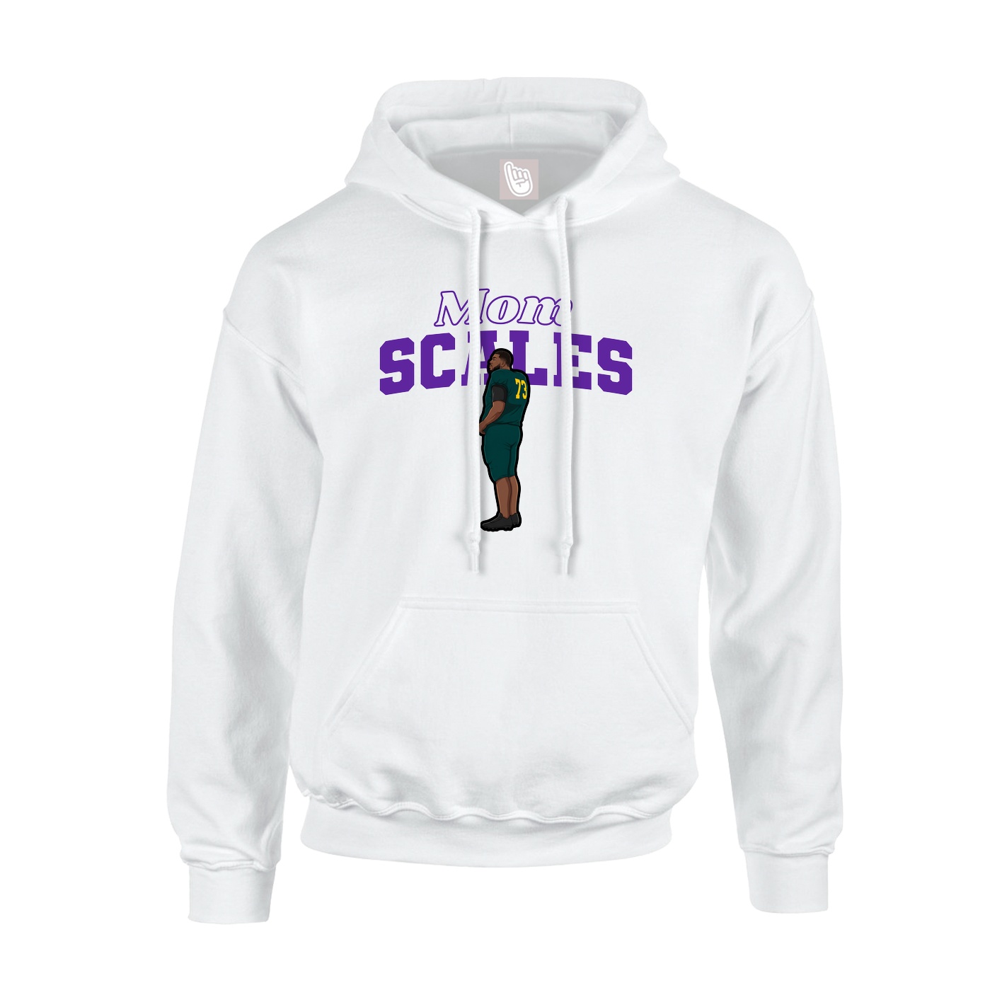 Youth Hoodie — Mothers Day Block in White