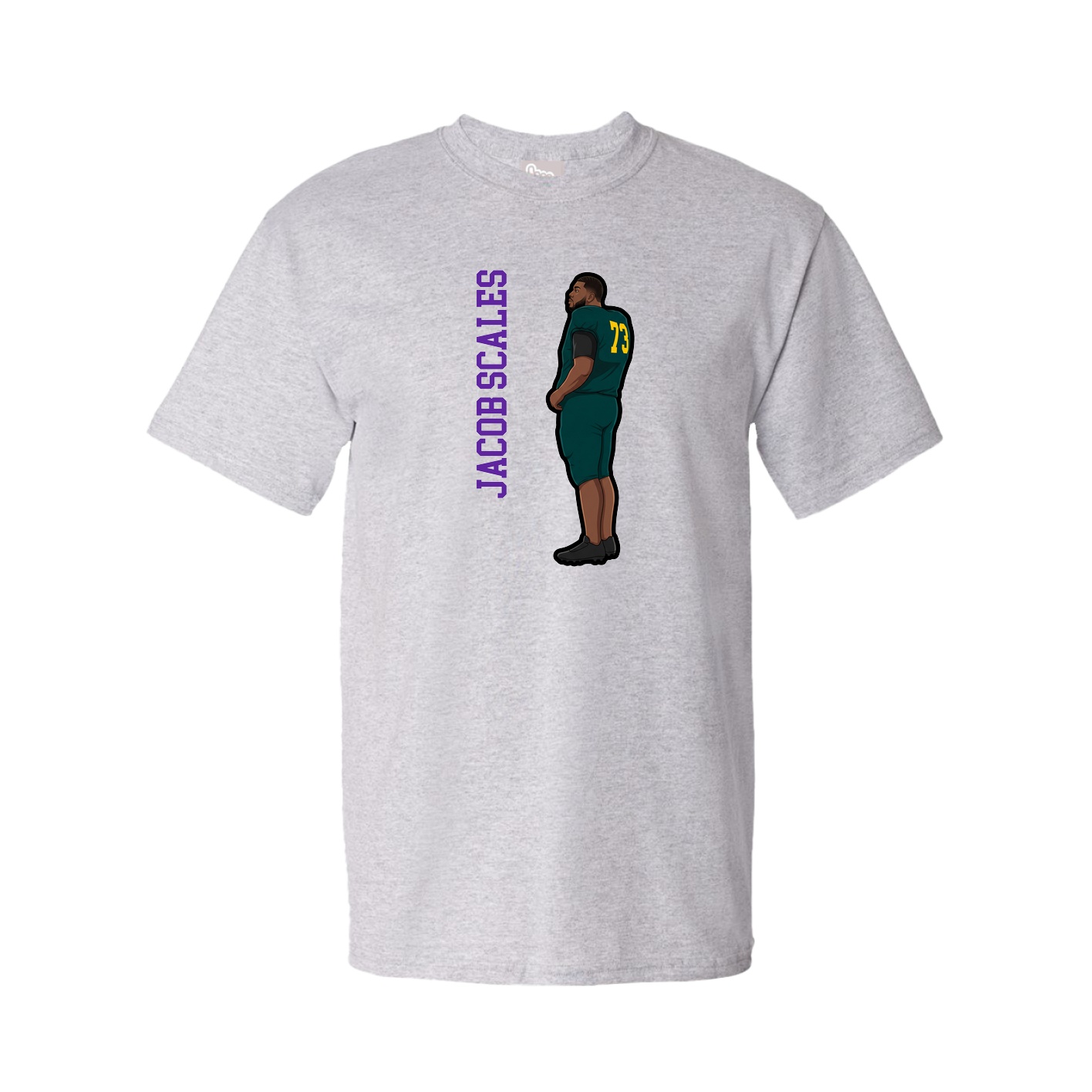 Tee — Name Vertical in Grey