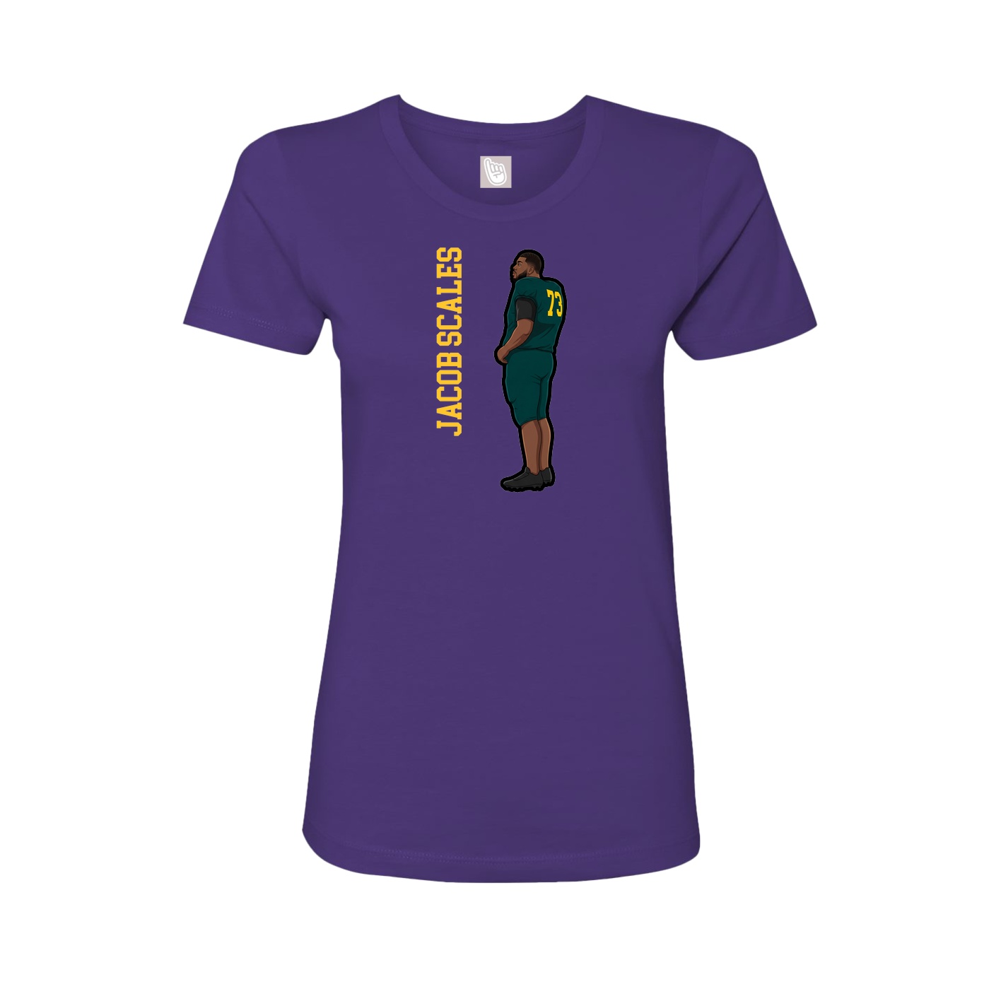 Fitted Women's Tee — Name Vertical in Purple