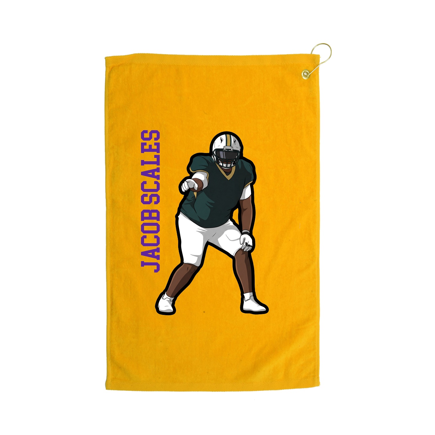 Golf Towel — Name Vertical in Gold
